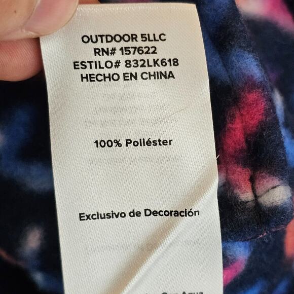 Eddie Bauer Youth Kids Quest Fleece 1/4 Zip Pullover Blue Printed Geometric Sz L - Picture 8 of 12